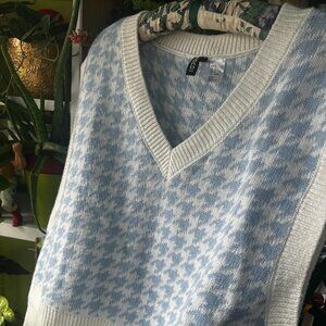Cute Blue & White Sweater Vest